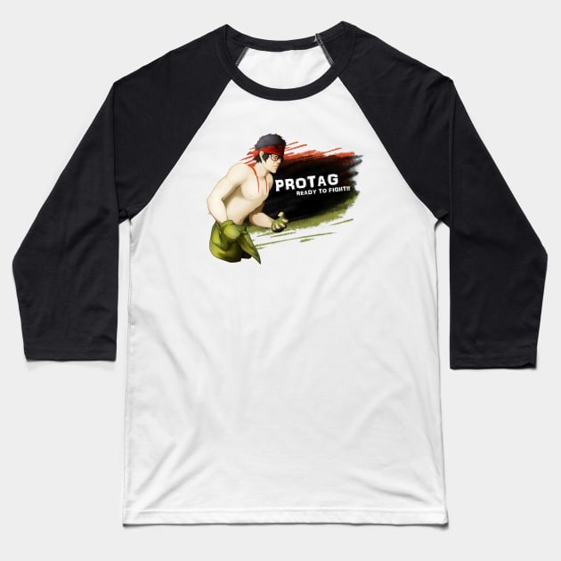 Protag - Ready to fight!! Baseball T-Shirt by HotGothics